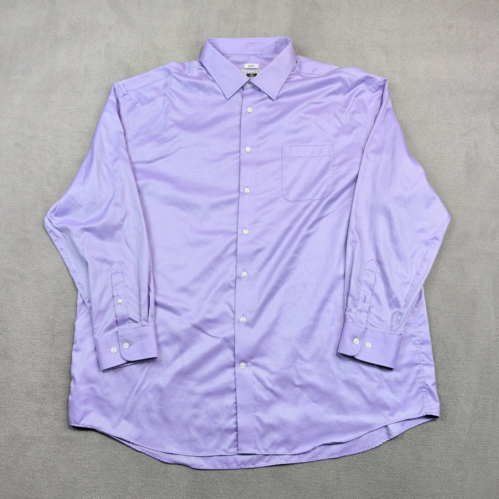 Joseph Abboud Classic Dress Shirt 19 36/37 Tall Purple Egyptian Cotton Non-Iron — photo 2